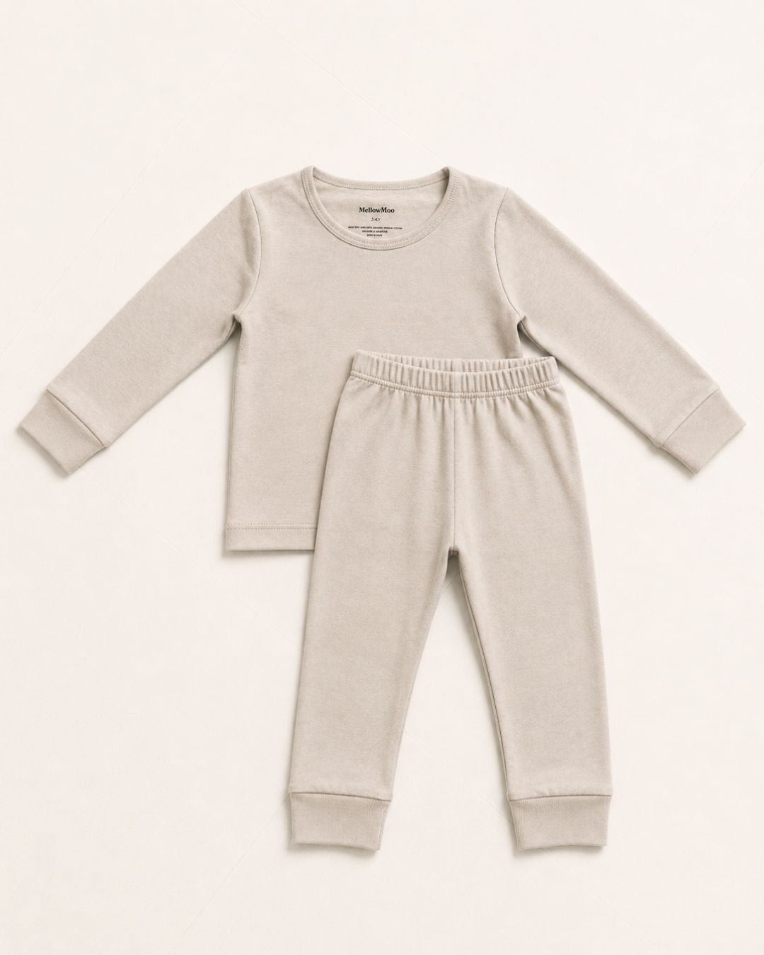 Sand Taupe Crew Neck Pajamas