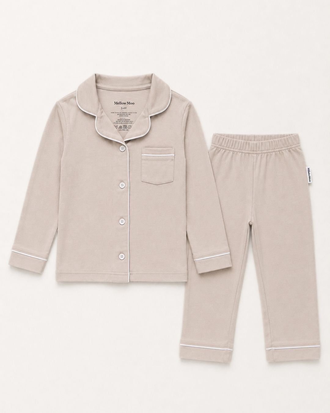 Sand Taupe Collared Pajamas