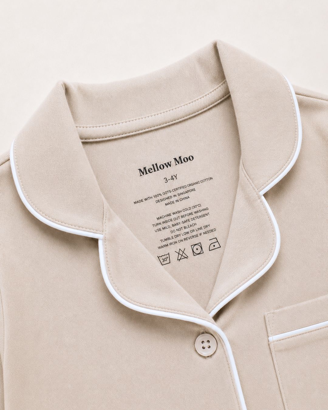 Sand Taupe Collared Pajamas